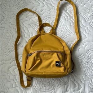 Vibrant Yellow Backpack with Chevron Lining